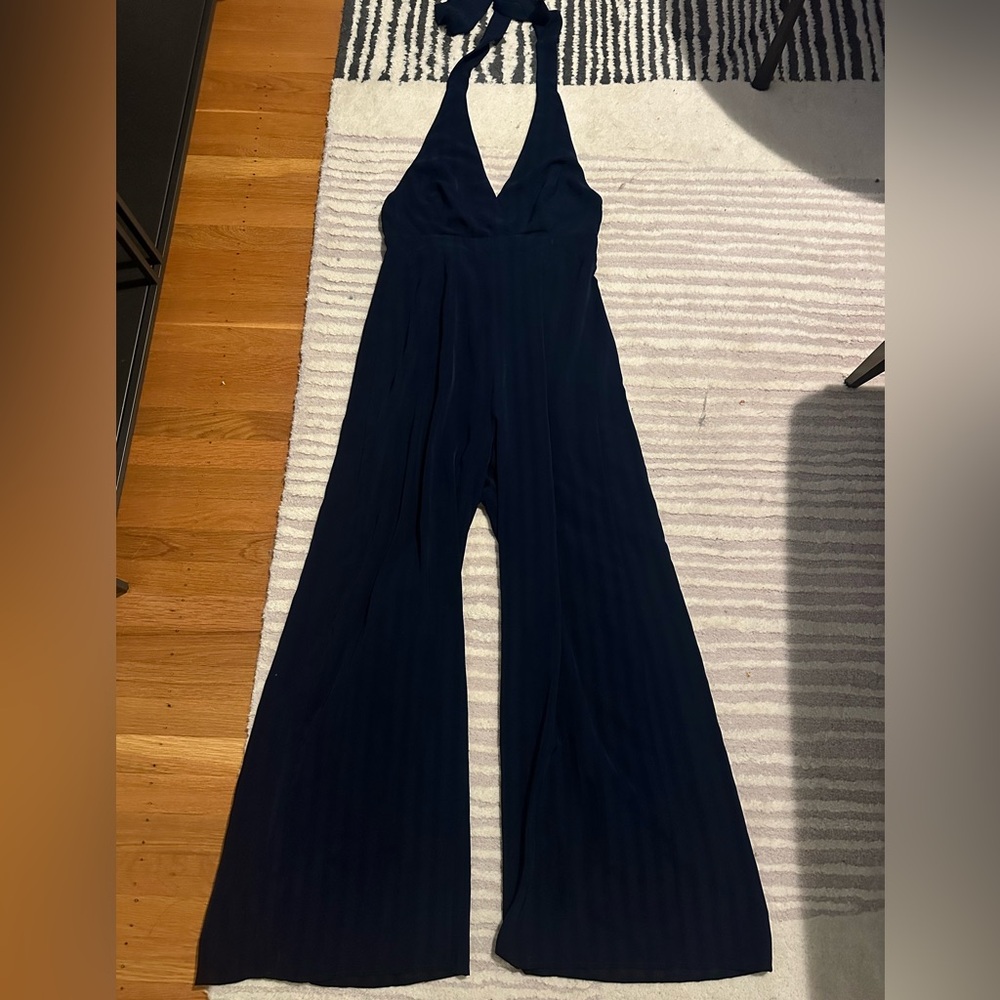 Lulu’s 100% Polyester Navy Jumpsuit
